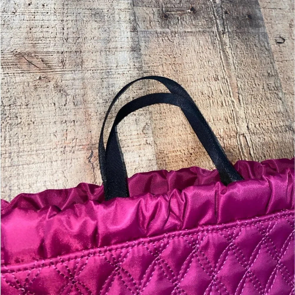 Fabletics raspberry GWP drawstring cinch backpack